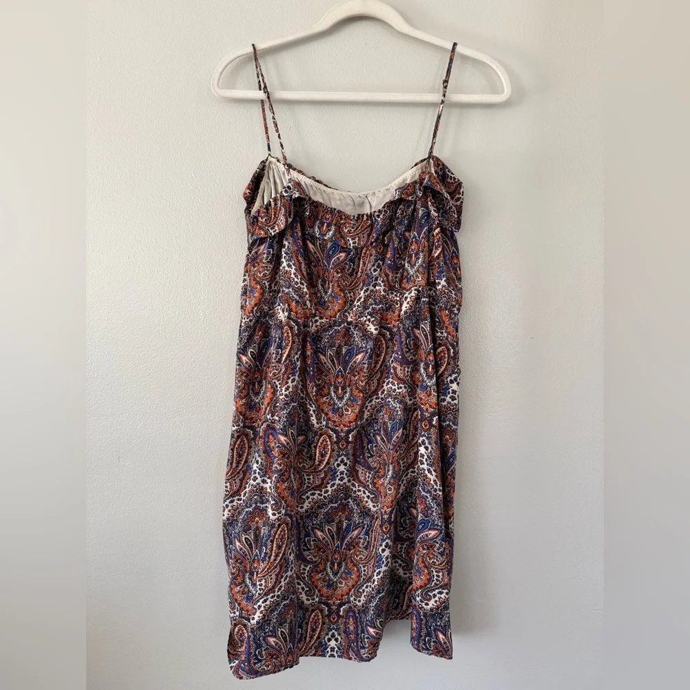 J Crew Silk Paisley Ruffle Mini Dress